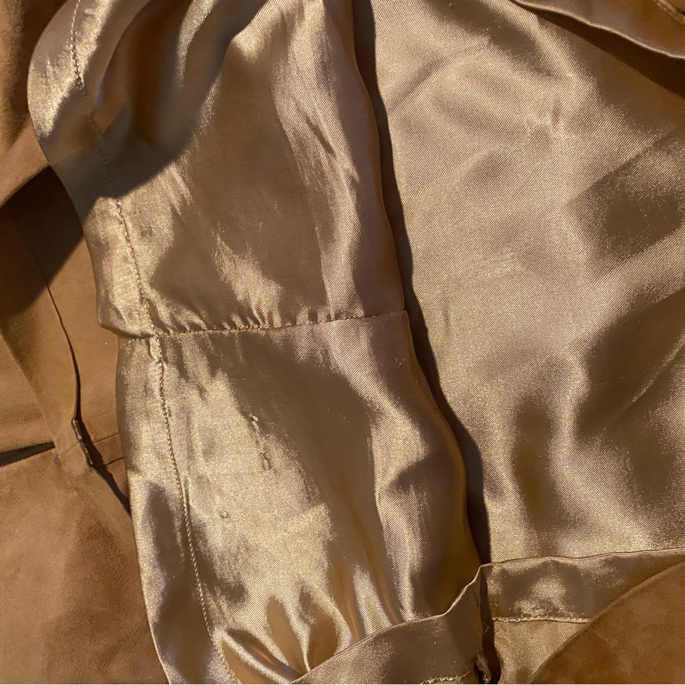 Genuine suede skirt by INC , with pockets and leather leather strip belt .. - Picture 9 of 11